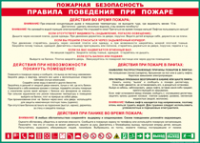 Таблица "Пожарная безопасность. Правила поведения при пожаре" (100х140 сантиметров, винил) - fgospostavki.ru - Владимир