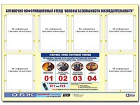 Стенд информационный "Основы безопасности жизнедеятельности" (80*110, 6 карманов) - fgospostavki.ru - Владимир