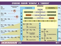 Таблица демонстрационная "Сравнение понятий изомер и гомолог" (винил 100x140) - fgospostavki.ru - Владимир