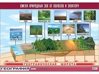 Таблица демонстрационная "Смена природных зон от полюсов к экватору" (винил 70*100) - fgospostavki.ru - Владимир