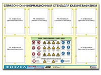 Стенд информационный "Правила техники безопасности в кабинете физики" (80х110, 6 карманов) - fgospostavki.ru - Владимир