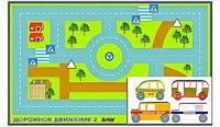 Игровой коврик "Дорожное движение - 2" с набором транспортных средств - fgospostavki.ru - Владимир