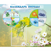 Стенд "Календарь погоды" с 2 карманами - fgospostavki.ru - Владимир