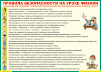 Таблица "Правила безопасности на уроке физики" (100х140 сантиметров, винил) - fgospostavki.ru - Владимир