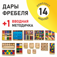 Игровой набор Дары Фребеля 14 модулей с методическим пособием (1 книга) - fgospostavki.ru - Владимир