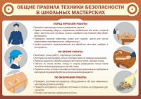 Стенд "Общие правила техники безопасности в школьных мастерских" - fgospostavki.ru - Владимир
