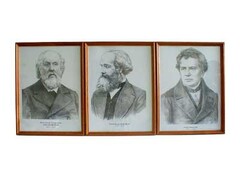 Портреты выдающихся физиков (деревянная рамка, под стеклом) - fgospostavki.ru - Владимир