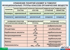 Таблица. Сравнение понятий изомер и гомолог. Функциональные группы классов органических веществ. - fgospostavki.ru - Владимир