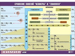 Таблица демонстрационная "Сравнение понятий изомер и гомолог" (винил 100x140) - fgospostavki.ru - Владимир