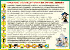 Таблица "Правила безопасности на уроке химии" (100х140 сантиметров, винил) - fgospostavki.ru - Владимир