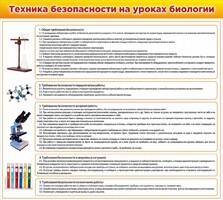 Стенд "Техника безопасности на уроках биологии" Вариант 2 - fgospostavki.ru - Владимир