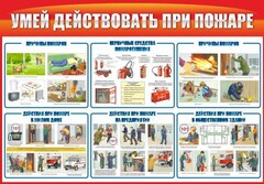 Стенд "Умей действовать при пожаре" - fgospostavki.ru - Владимир