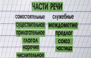 Набор магнитных карточек "Части речи" (фон зелёный) - fgospostavki.ru - Владимир