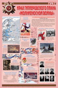 Плакат "Великая Отечественная война: Крах гитлеровского плана «молниеносной войны» " - fgospostavki.ru - Владимир