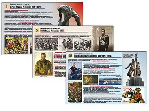 Комплект таблиц по истории "История России XX - XXI вв." раздаточные (цветные, ламинированные, А4, 12 штук) - fgospostavki.ru - Владимир