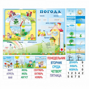 Стенд "Погода" с карманами для вставок - fgospostavki.ru - Владимир