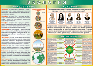 Таблица "Экология. Определения и история" (100х140 сантиметров, винил) - fgospostavki.ru - Владимир