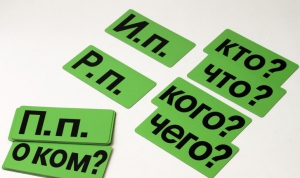 Набор магнитных карточек "Падежи" (фон зелёный) - fgospostavki.ru - Владимир