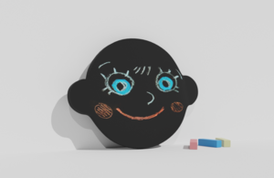 Фигурная грифельная меловая доска на тему эмоций - fgospostavki.ru - Владимир