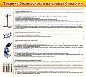 Стенд "Техника безопасности на уроках биологии" Вариант 2 - fgospostavki.ru - Владимир