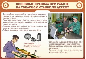 Стенд "Основные правила при работе на токарном станке по дереву" - fgospostavki.ru - Владимир