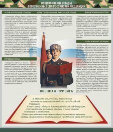 Стенд "Уставы. Закон военной службы. Военная присяга" - fgospostavki.ru - Владимир