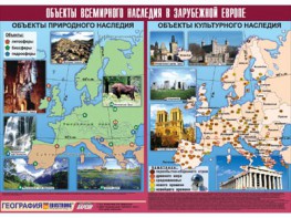 Таблица демонстрационная "Объекты всемирного наследия в Зарубежной Европе" (винил 100*140) - fgospostavki.ru - Владимир