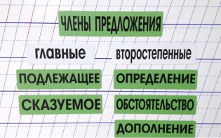 Набор магнитных карточек "Члены предложения" (фон зелёный) - fgospostavki.ru - Владимир