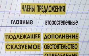 Набор магнитных карточек "Члены предложения" (фон жёлтый) - fgospostavki.ru - Владимир