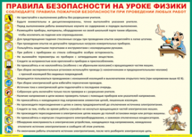 Таблица "Правила безопасности на уроке физики" (100х140 сантиметров, винил) - fgospostavki.ru - Владимир