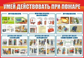 Стенд "Умей действовать при пожаре" - fgospostavki.ru - Владимир